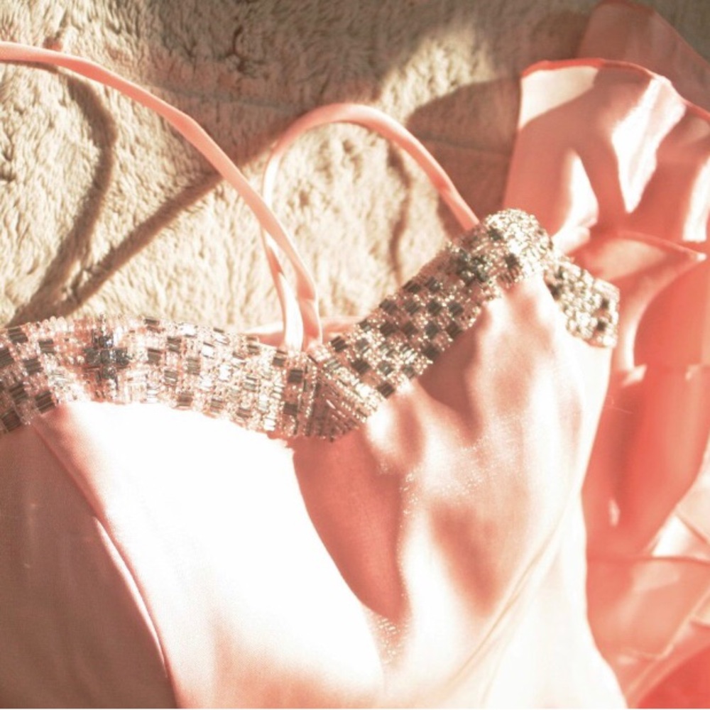 Size 2 coral pink corset back dress - Picture 6 of 6